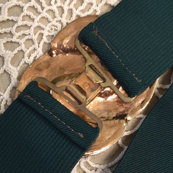 Vintage Nan Lewis Entwined Circles Buckle Stretch Belt - Picture 5 of 11